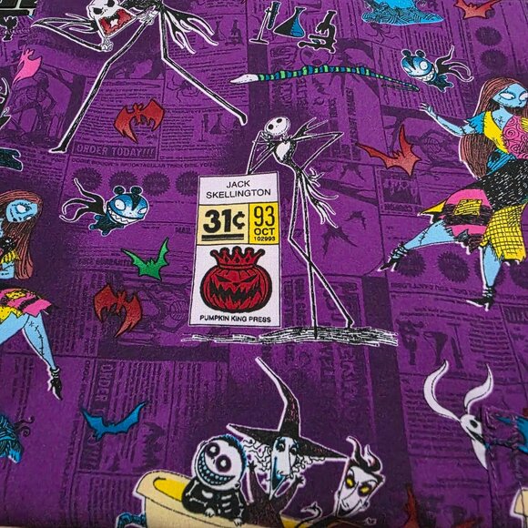 Disney The Nightmare Before Christmas V Neck Print Scrub Top Scrubstar Womens - Picture 2 of 8